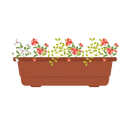 Kvetináč s muškátmi 40 cm hnedý