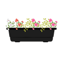 Kvetináč s muškátmi 40 cm čierny